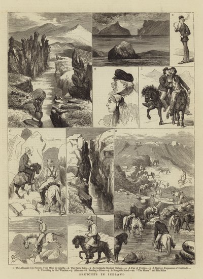 Schetsen in IJsland door Alfred Chantrey Corbould